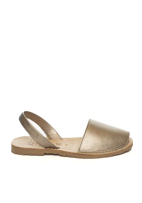 sandalo flat pelle argento RIA MENORCA | 20002METALGRAIN-ONIX